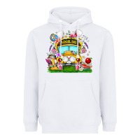White Easter School Bus Heavyweight Hoodie - CowhideDigitalArt