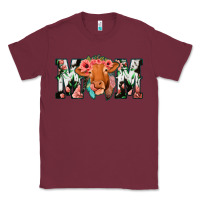 Burgundy Cowhide Floral Feather Cow Mom Classic Tee - Bettercallsaul