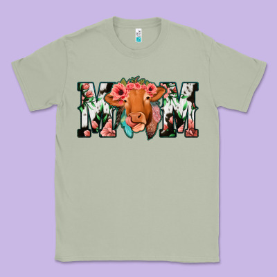 Cowhide Floral Feather Cow Mom Classic Tee Designed By Bettercallsaul