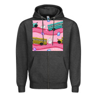 Charcoal Heather Easter School Bus Seamless Pattern Zipper Hoodie - BundleAndBundleShop