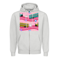 Dove Grey Easter School Bus Seamless Pattern Zipper Hoodie - BundleAndBundleShop