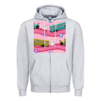 Heather Grey Easter School Bus Seamless Pattern Zipper Hoodie - BundleAndBundleShop