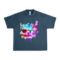 Midnight Navy Be a Flamingo in a Flock of Pigeons Urban Heavy Tee - Bettercallsaul