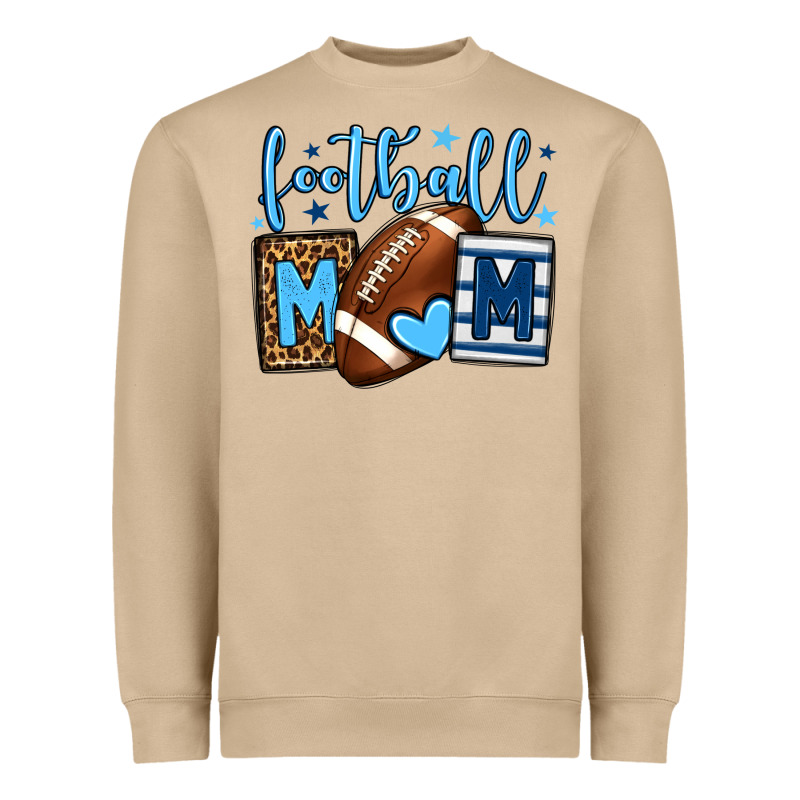 Football Mom Blue Team Color  Mother's Day Heavyweight Sweatshirt by HowdyJamesFarm | Teevron