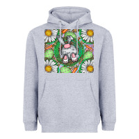 Heather Grey Easter Bunny Heavyweight Hoodie - CowhideDigitalArt