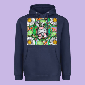 Easter Bunny Heavyweight Hoodie Designed By Cowhidedigitalart