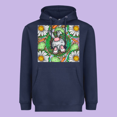 Easter Bunny Heavyweight Hoodie Designed By Cowhidedigitalart