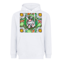 White Easter Bunny Heavyweight Hoodie - CowhideDigitalArt