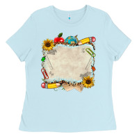 Baby Blue school your text here Ladies Tee - NancyCooperArtShop