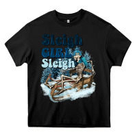 Black sleigh girl sleigh skeleton Heavy Core Tee - NancyCooperArtShop