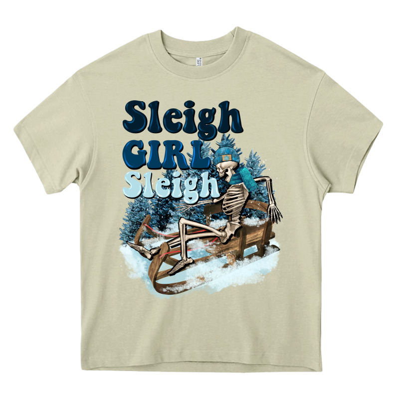 Sleigh Girl Sleigh Skeleton Heavy Core Tee by NancyCooperArtShop | Teevron