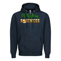 Navy whiskey business Zipper Hoodie - FaDigitalArtStudio