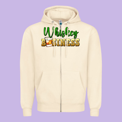 Whiskey Business Zipper Hoodie Designed By Fadigitalartstudio