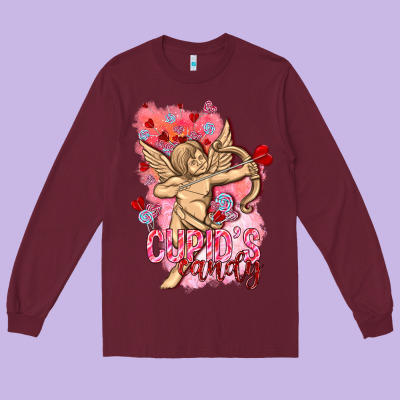 Cupids Candy With Candies Valentine's Day Long Sleeve Tee Designed By Howdyjamesfarm
