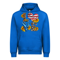 Cobalt love with sunflowers and usa flag Urban Hoodie - Artiststas