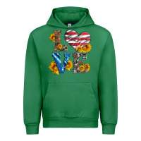 Emerald love with sunflowers and usa flag Urban Hoodie - Artiststas