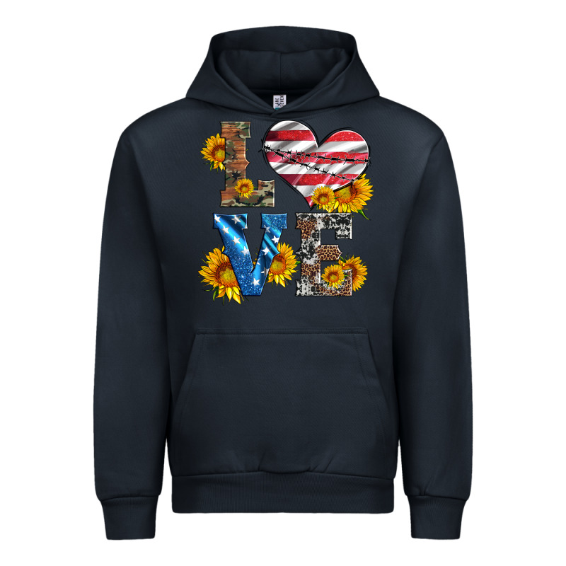 Love With Sunflowers And Usa Flag Urban Hoodie by Artiststas | Teevron