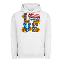 Pigment Lunar Rock love with sunflowers and usa flag Urban Hoodie - Artiststas