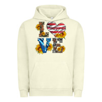 Pigment Pistachio love with sunflowers and usa flag Urban Hoodie - Artiststas