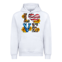 White love with sunflowers and usa flag Urban Hoodie - Artiststas