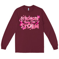 Burgundy stronger than the storm breast cancer Long Sleeve Tee - RanaPortraitStore