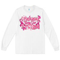 Stronger Than The Storm Breast Cancer Long Sleeve Tee | Teevron