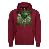 Burgundy shamrock and roll Zipper Hoodie - FaDigitalArtStudio