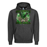 Charcoal Heather shamrock and roll Zipper Hoodie - FaDigitalArtStudio