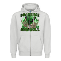 Dove Grey shamrock and roll Zipper Hoodie - FaDigitalArtStudio