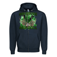 Navy shamrock and roll Zipper Hoodie - FaDigitalArtStudio
