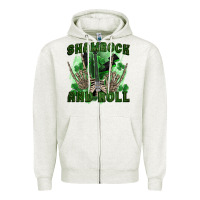 Oatmeal Heather shamrock and roll Zipper Hoodie - FaDigitalArtStudio