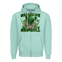 Seafoam shamrock and roll Zipper Hoodie - FaDigitalArtStudio