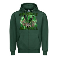 Sports Green shamrock and roll Zipper Hoodie - FaDigitalArtStudio