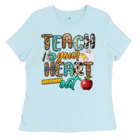Baby Blue teach your heart out Ladies Tee - NancyCooperArtShop