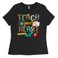 Black teach your heart out Ladies Tee - NancyCooperArtShop