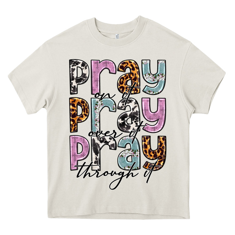 Pray On It Pray Over It Pray Through It Heavy Core Tee by NancyCooperArtShop | Teevron