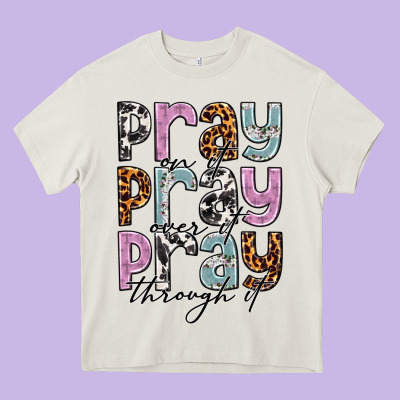 Pray On It Pray Over It Pray Through It Heavy Core Tee Designed By Nancycooperartshop