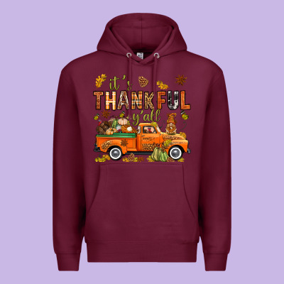 It's Thankful Y'all With Truck Bbs Premium Hoodie Designed By Bundleandbundleshop