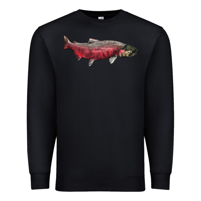 Chinook Salmon Fish Illustrations Premium Sweatshirt by LillyAllenDesigns | Teevron