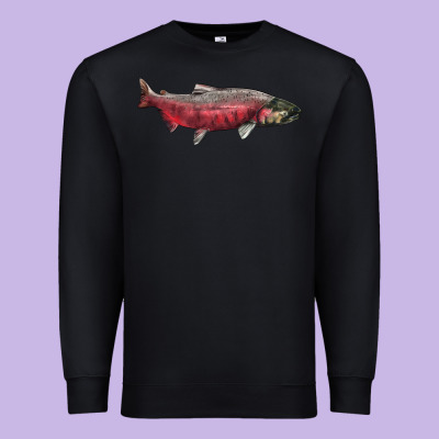 Chinook Salmon Fish Illustrations Premium Sweatshirt Designed By Lillyallendesigns