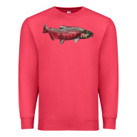 Cardinal Chinook Salmon Fish Illustrations Premium Sweatshirt - LillyAllenDesigns