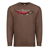 Chestnut Chinook Salmon Fish Illustrations Premium Sweatshirt - LillyAllenDesigns