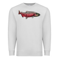 Dove Grey Chinook Salmon Fish Illustrations Premium Sweatshirt - LillyAllenDesigns
