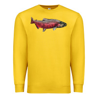 Lemon Chinook Salmon Fish Illustrations Premium Sweatshirt - LillyAllenDesigns