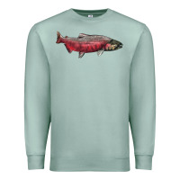 Seafoam Chinook Salmon Fish Illustrations Premium Sweatshirt - LillyAllenDesigns