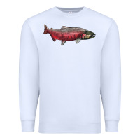 White Chinook Salmon Fish Illustrations Premium Sweatshirt - LillyAllenDesigns