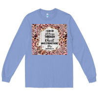 Colony Blue i can do all things with leopard and glitter Long Sleeve Tee - TumblerDesignByShophia