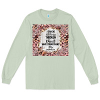 Matcha i can do all things with leopard and glitter Long Sleeve Tee - TumblerDesignByShophia