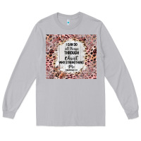 Moon Dust i can do all things with leopard and glitter Long Sleeve Tee - TumblerDesignByShophia