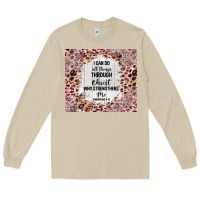 I Can Do All Things With Leopard And Glitter Long Sleeve Tee | Teevron